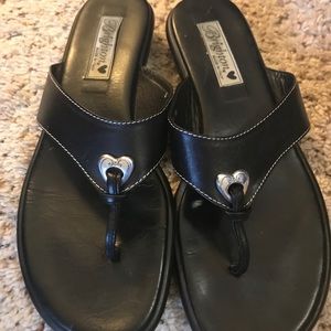 Brighton Black Leather Sandals